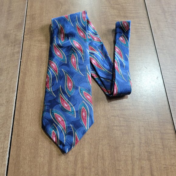 Marc Jefferies Silk Tie Colorful Blue Red Green - Picture 1 of 6